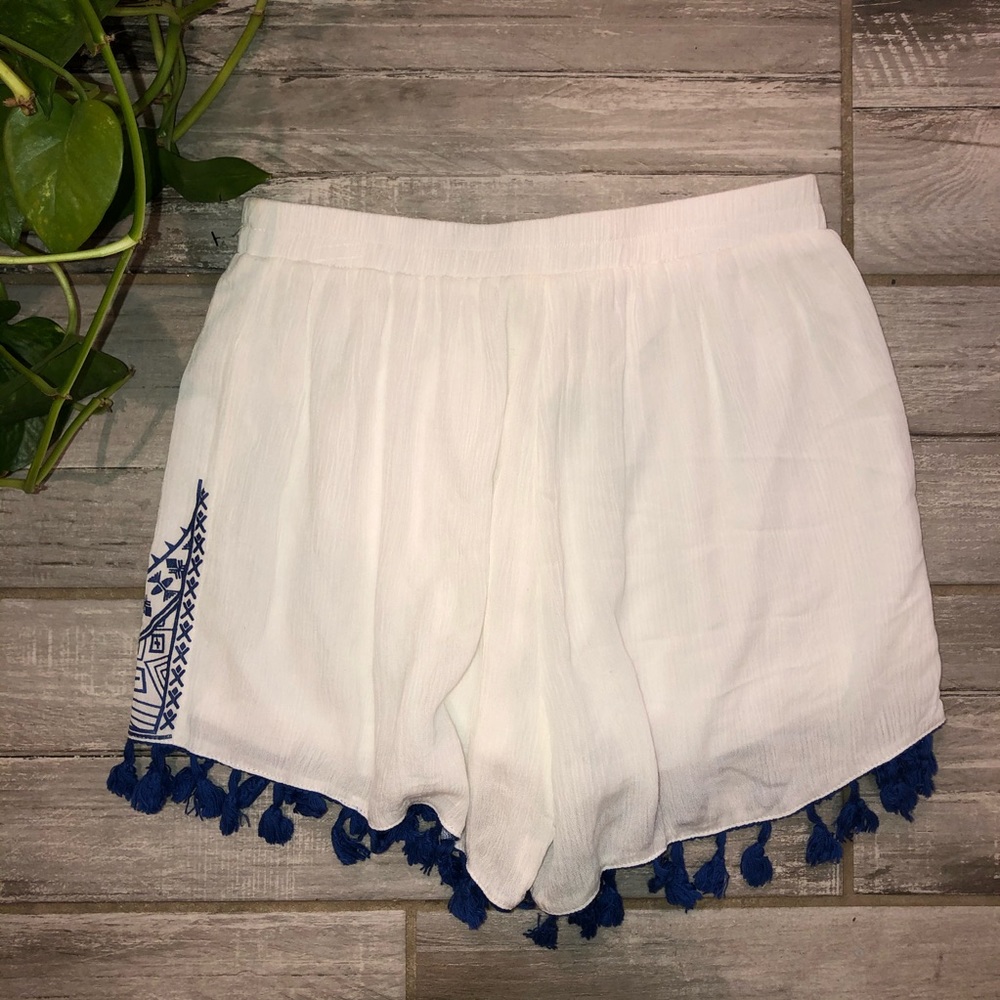 Entro medium shorts tassel white navy blue - Picture 2 of 3